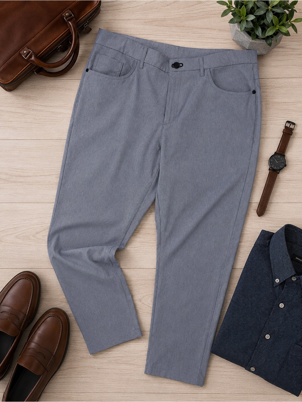 Public Rec Blue Gray Mens Dress Pants Performance Office Golf Travel Size 40/28